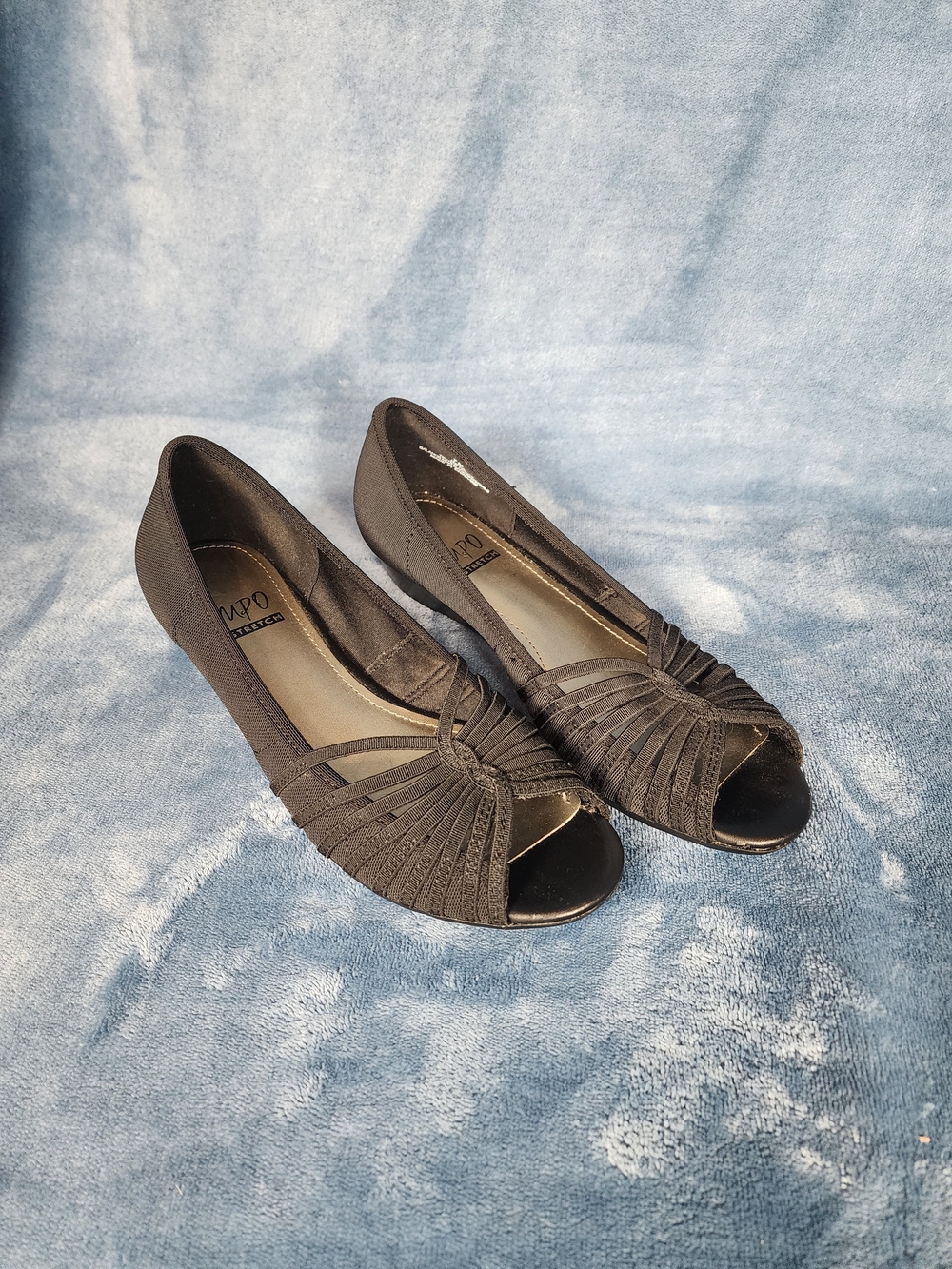 Impo Black Peep-Toe Dress Shoes